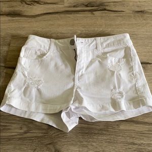 White denim shorts